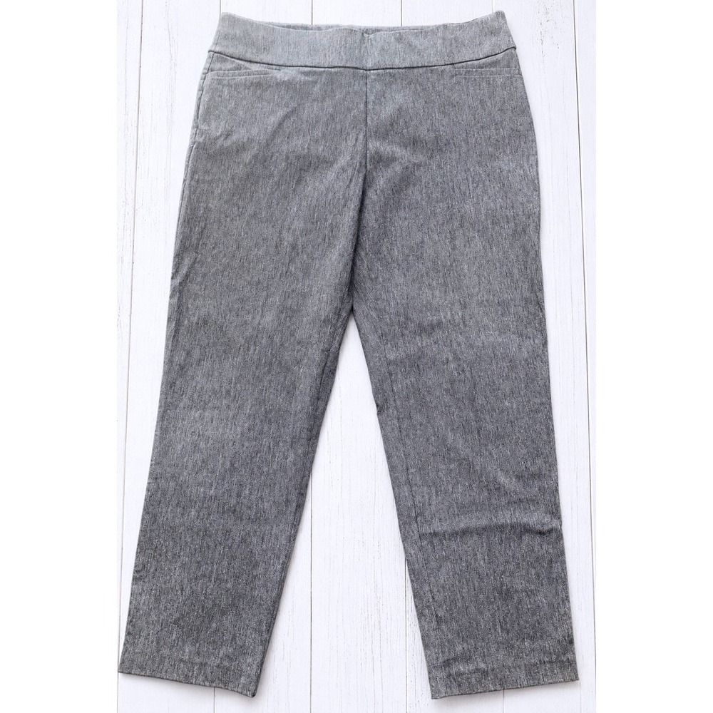 A New Day Grey Pull On Dress Pants Stretch Career Workwear Business Plus Size 1X